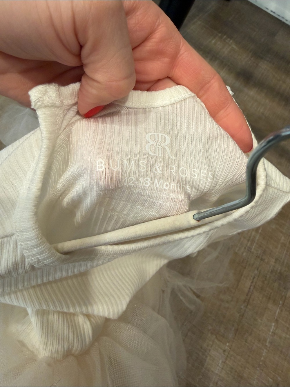 Ivory Ribbed Tulle Tutu Dress Bums & Roses - Picture 4 of 8